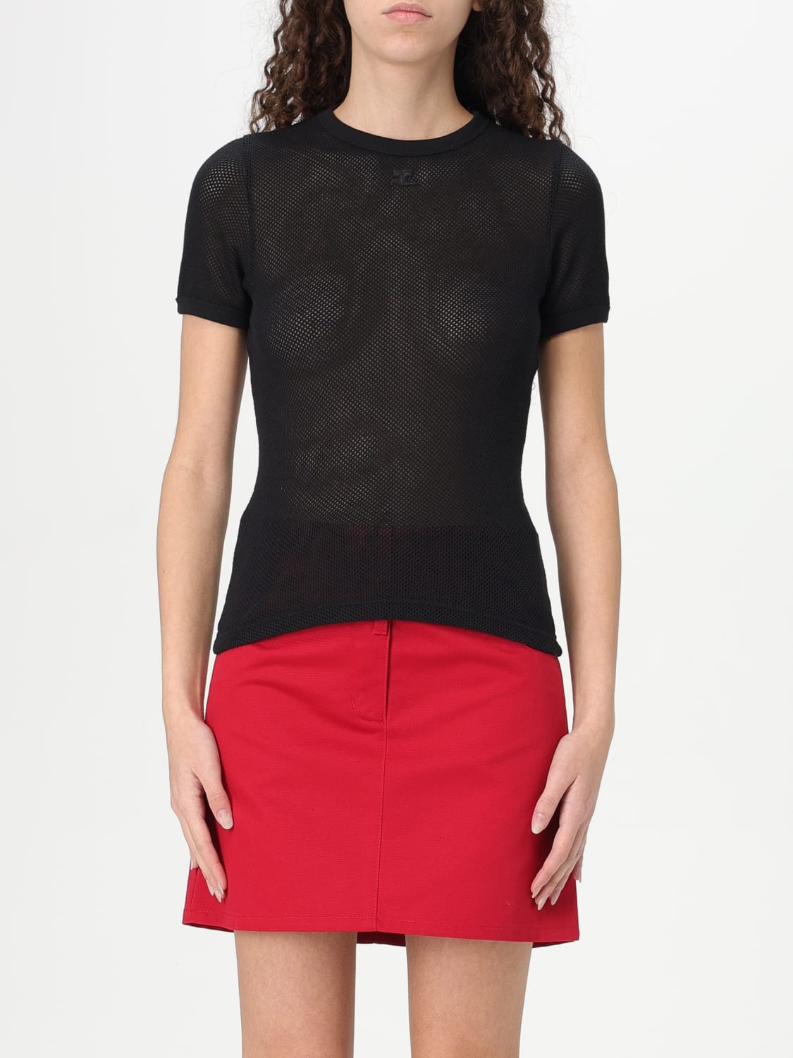 COURRÈGES: T-shirt woman - Black | Courrèges t-shirt