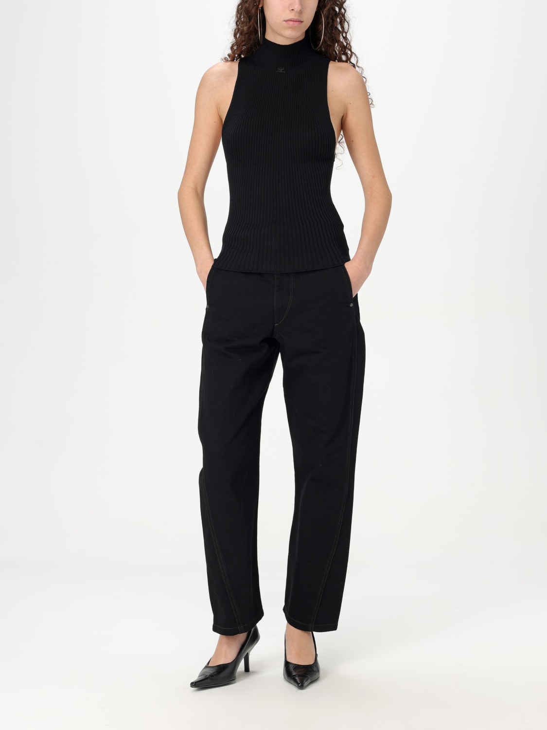 COURRÈGES TOP: Top woman CourrÈges, Black - Img 2