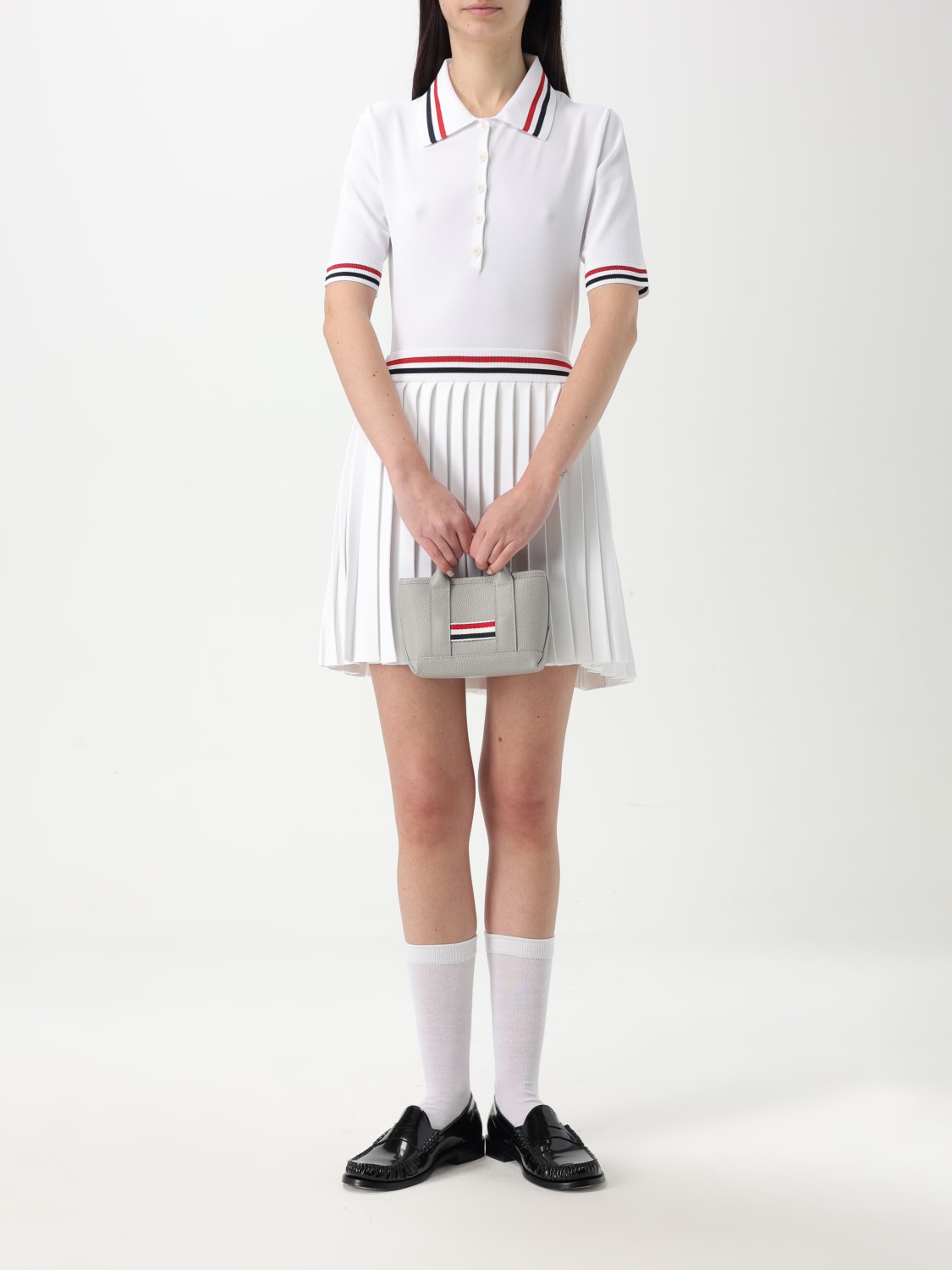 Tシャツ・カットソー THOM BROWNE Woman Polo Shirt White FKP119AY5502 100 THOM BROWNE: T-shirt woman - White | Thom Browne polo shirt