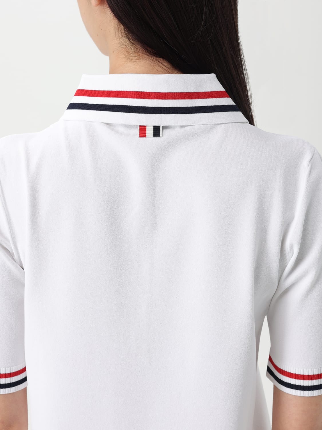 Tシャツ・カットソー THOM BROWNE Woman Polo Shirt White FKP119AY5502 100 THOM BROWNE: T-shirt woman - White | Thom Browne polo shirt