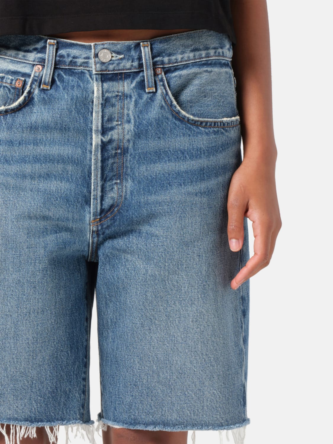 パンツ AGOLDE Women Straight Pants A223B1206 RNU BLUE AGOLDE: Jeans woman - Blue | Agolde short A223B1206 online