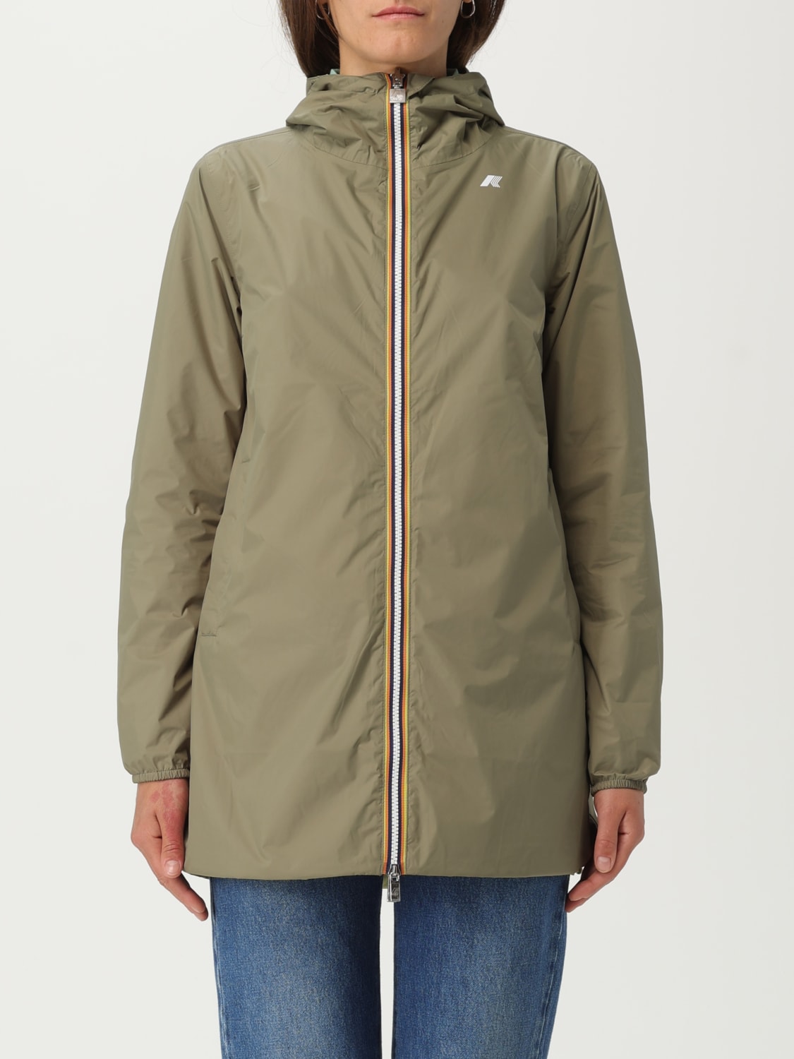 ジャケット K-WAY Woman Jacket Bottle Green K7123MW AZ7 K-WAY: Coat woman - Bottle Green | K-Way jacket K7123MW