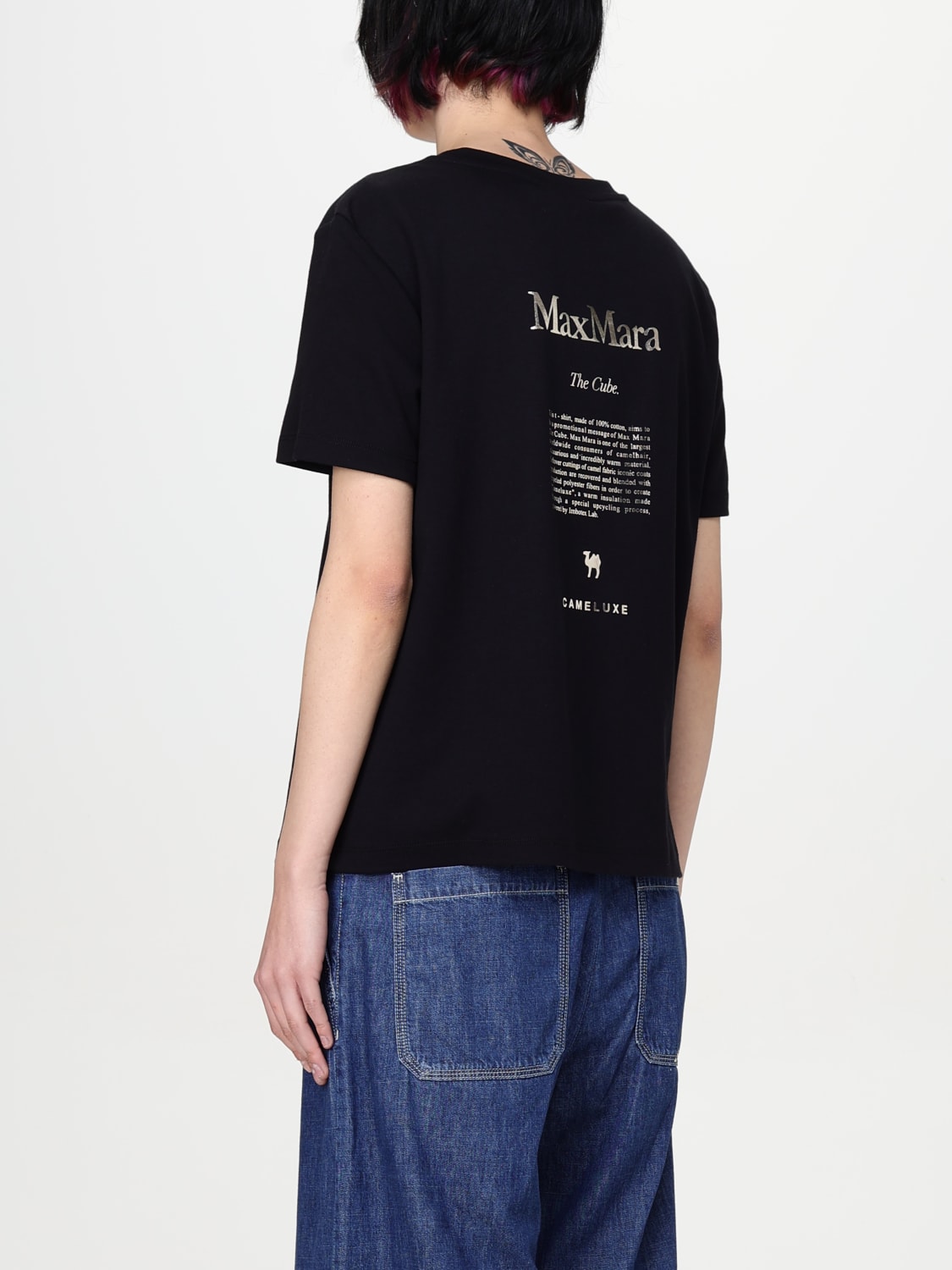 MAX MARA T-SHIRTS: T-shirt Max Mara in cotone con logo , Nero - Img 3