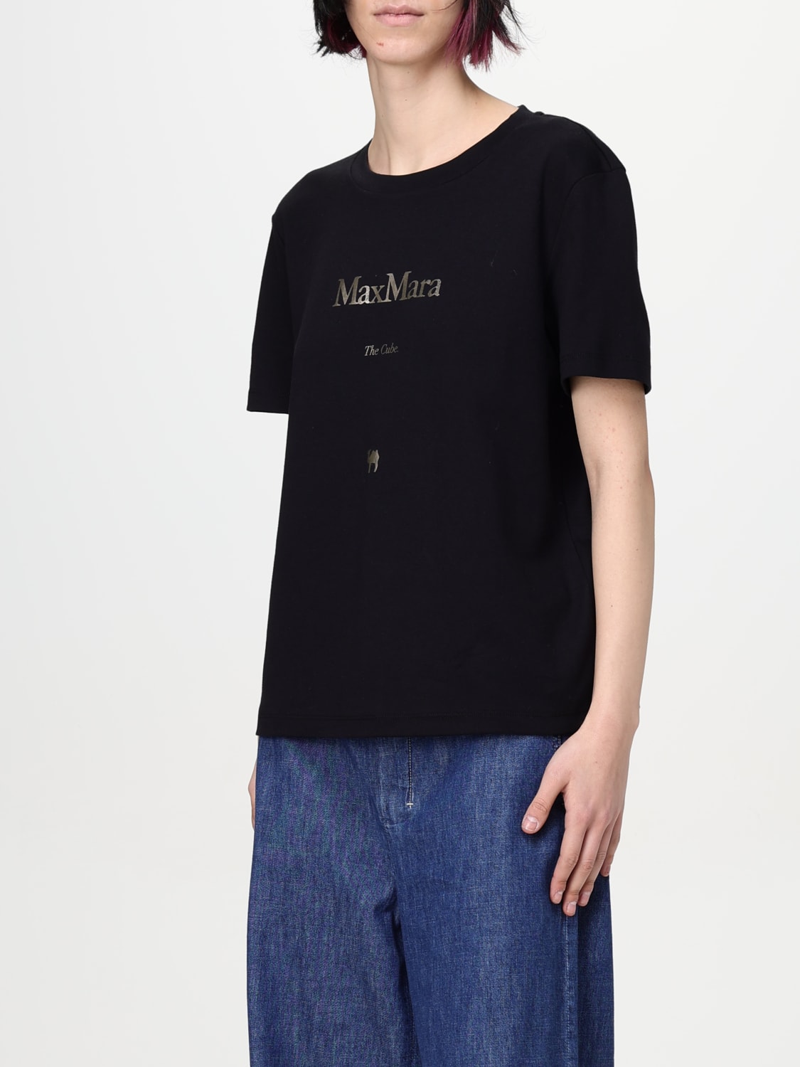 MAX MARA T-SHIRTS: T-shirt Max Mara in cotone con logo , Nero - Img 4