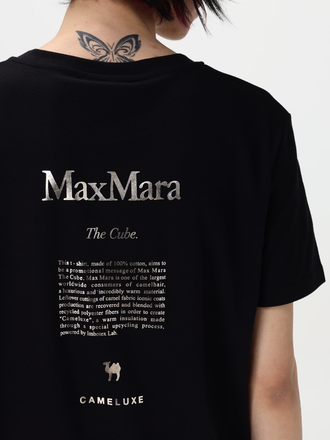 MAX MARA T-SHIRTS: T-shirt Max Mara in cotone con logo , Nero - Img 5