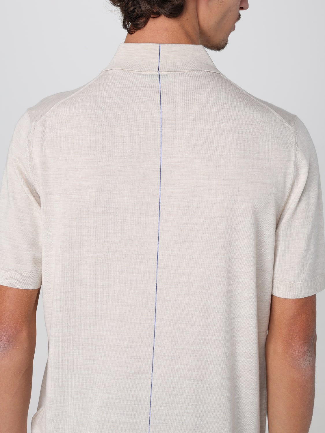 BURBERRY POLO: Polo in lana TB Burberry, Beige - Img 5