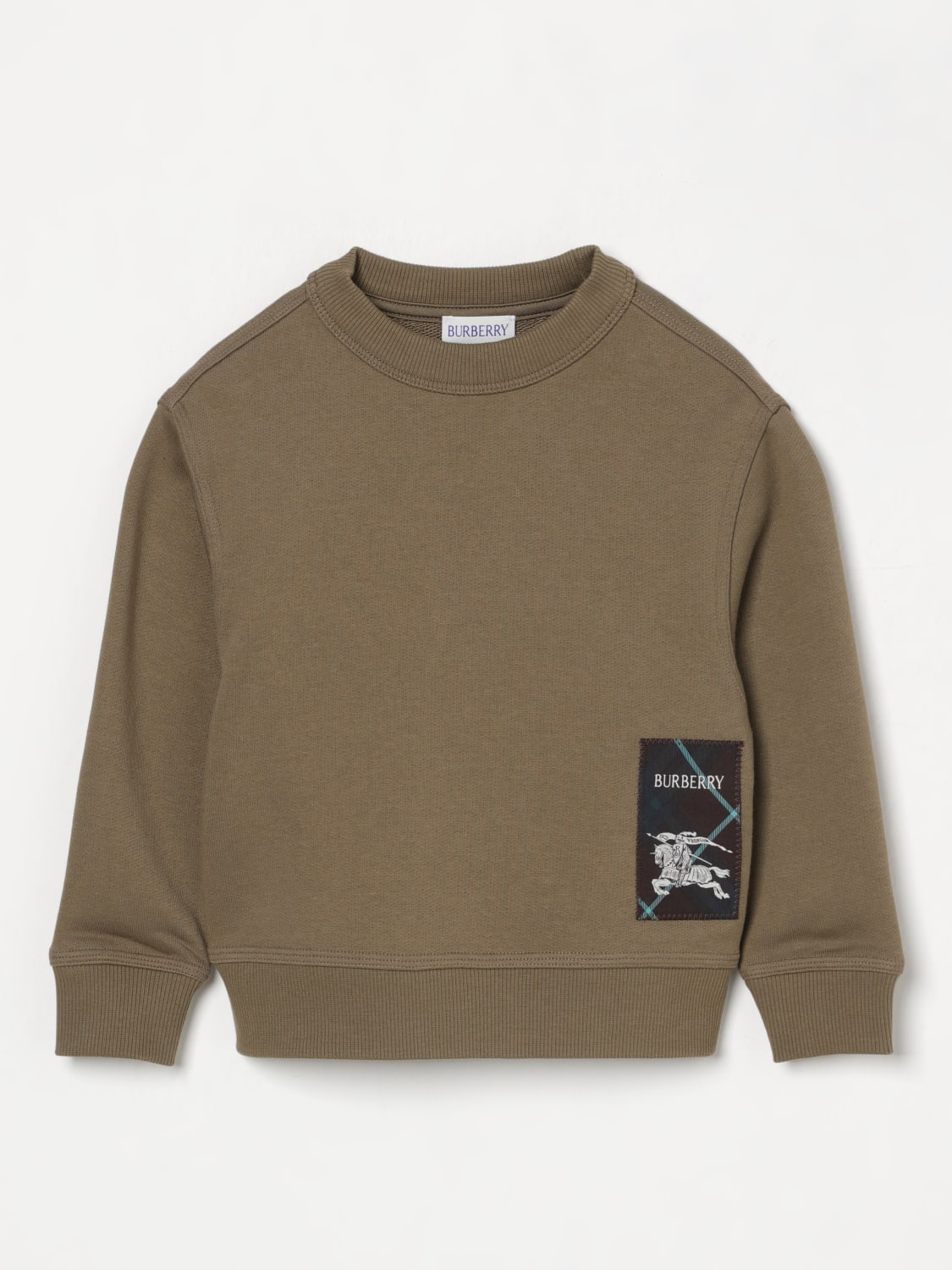 BURBERRY SWEATER: Sweater kids Burberry, Green - Img 1