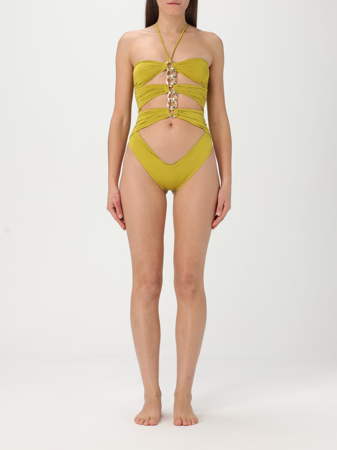 ELISABETTA FRANCHI COSTUME: Costume da bagno intero Elisabetta Franchi, Verde - Img 1
