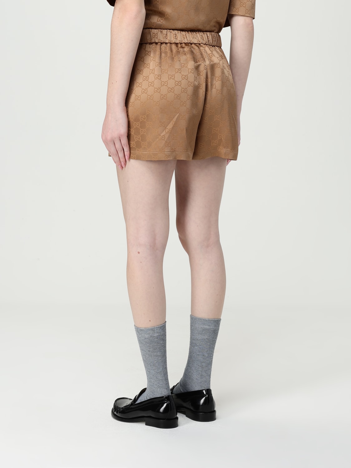 GUCCI SHORTS: Short woman Gucci, Brown - Img 3