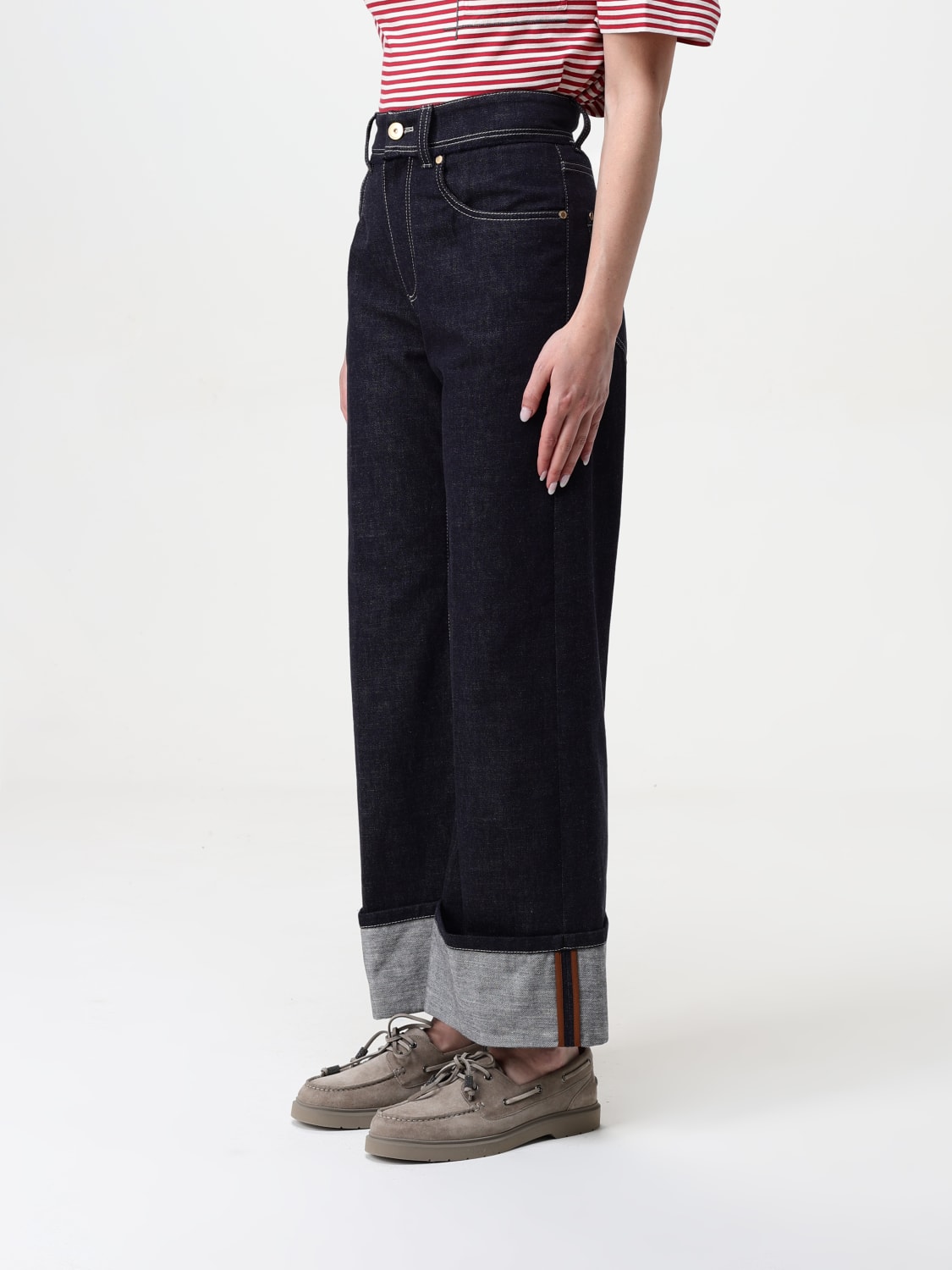 デニム・ジーパン BRUNELLO CUCINELLI Women Denim Pants ML134P5988C001 BLUE BRUNELLO CUCINELLI: Jeans woman - Blue | Brunello Cucinelli
