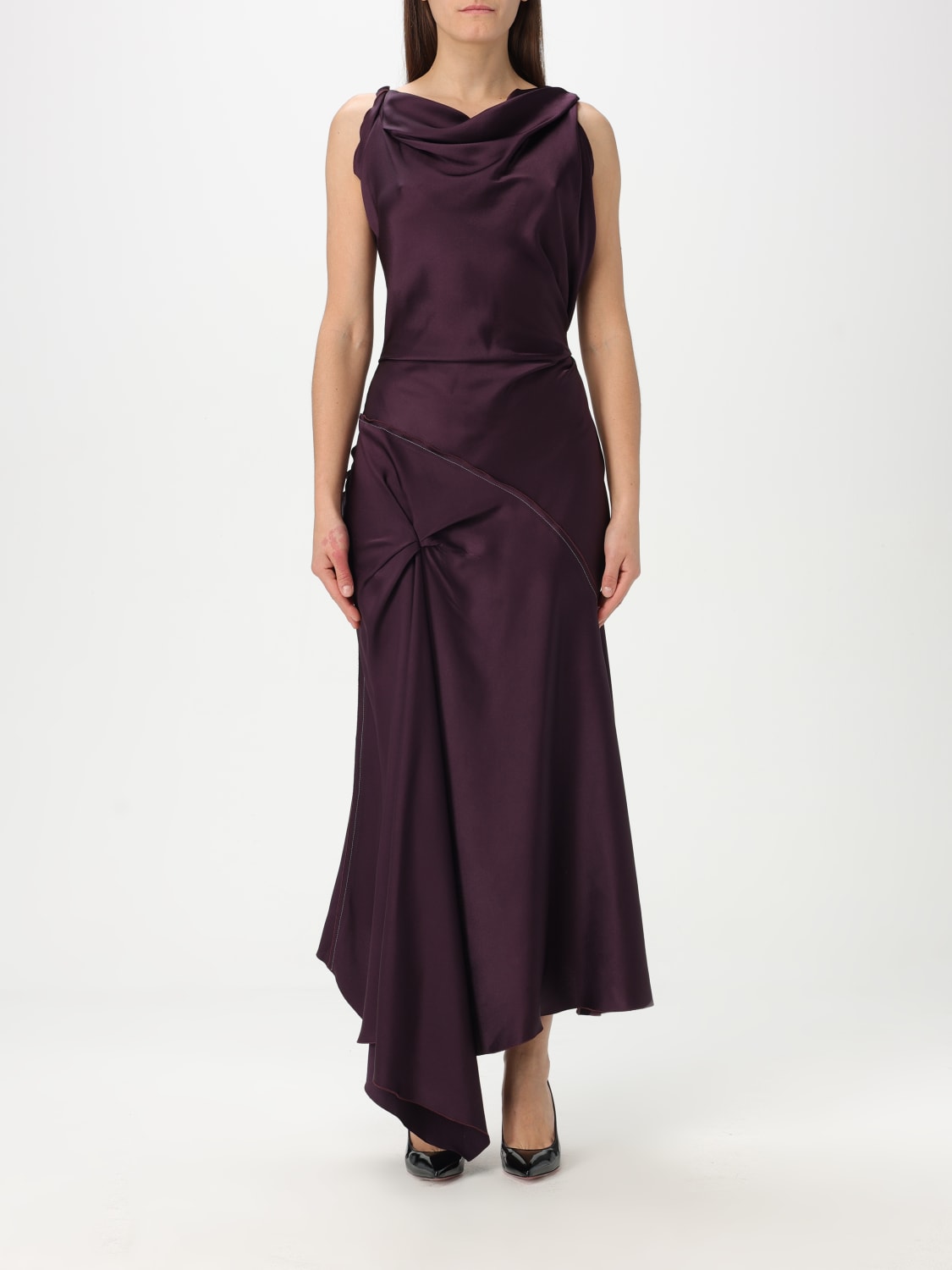 VICTORIA VICTORIA BECKHAM ABITO: Abito Victoria Victoria Beckham in misto viscosa, Viola - Img 1