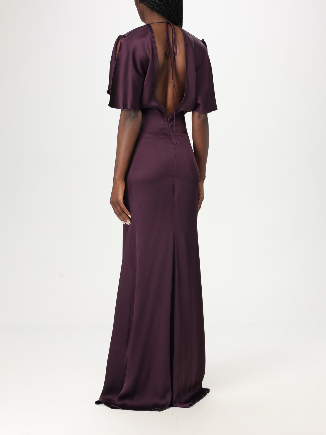 VICTORIA VICTORIA BECKHAM ABITO: Abito Victoria Victoria Beckham in misto viscosa , Viola - Img 2