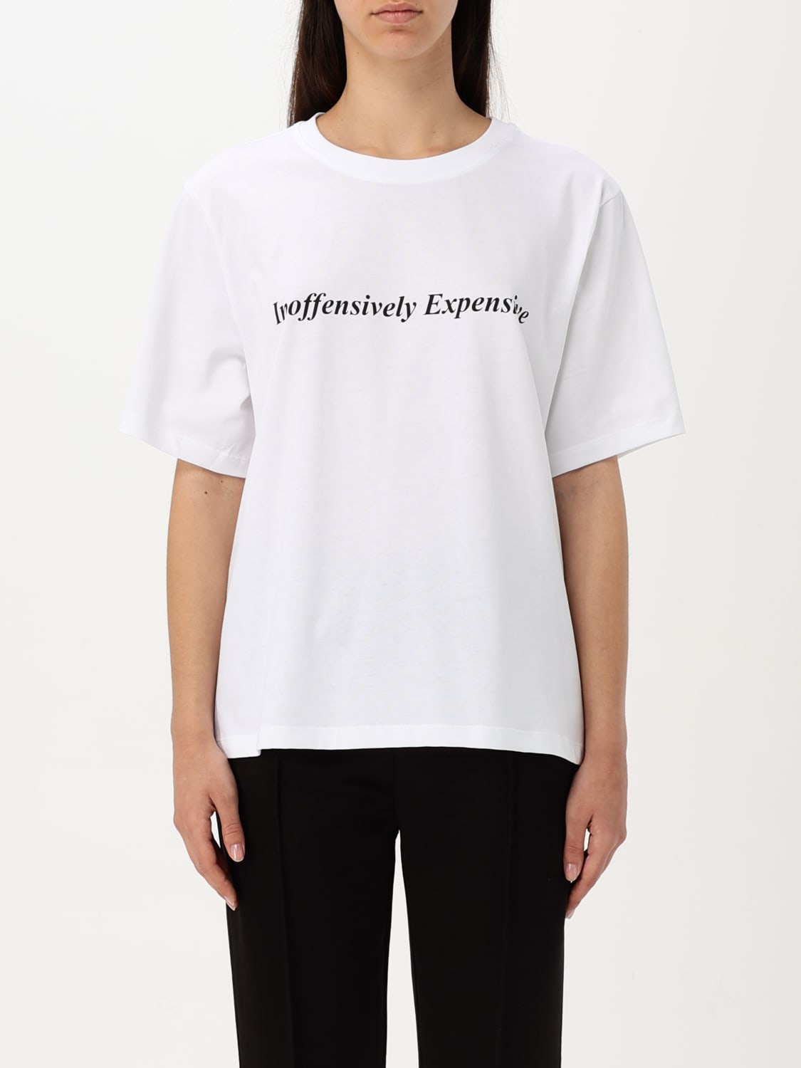 VICTORIA VICTORIA BECKHAM T-SHIRT: T-shirt con stampa slogan Victoria Victoria Beckham, Bianco - Img 1