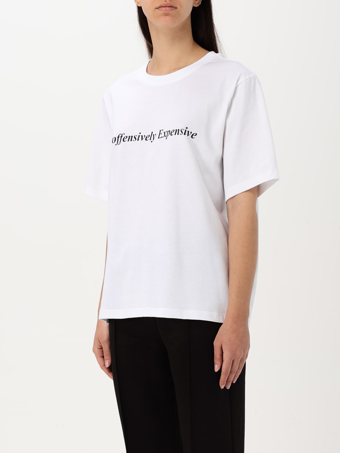 VICTORIA VICTORIA BECKHAM T-SHIRT: T-shirt con stampa slogan Victoria Victoria Beckham, Bianco - Img 4