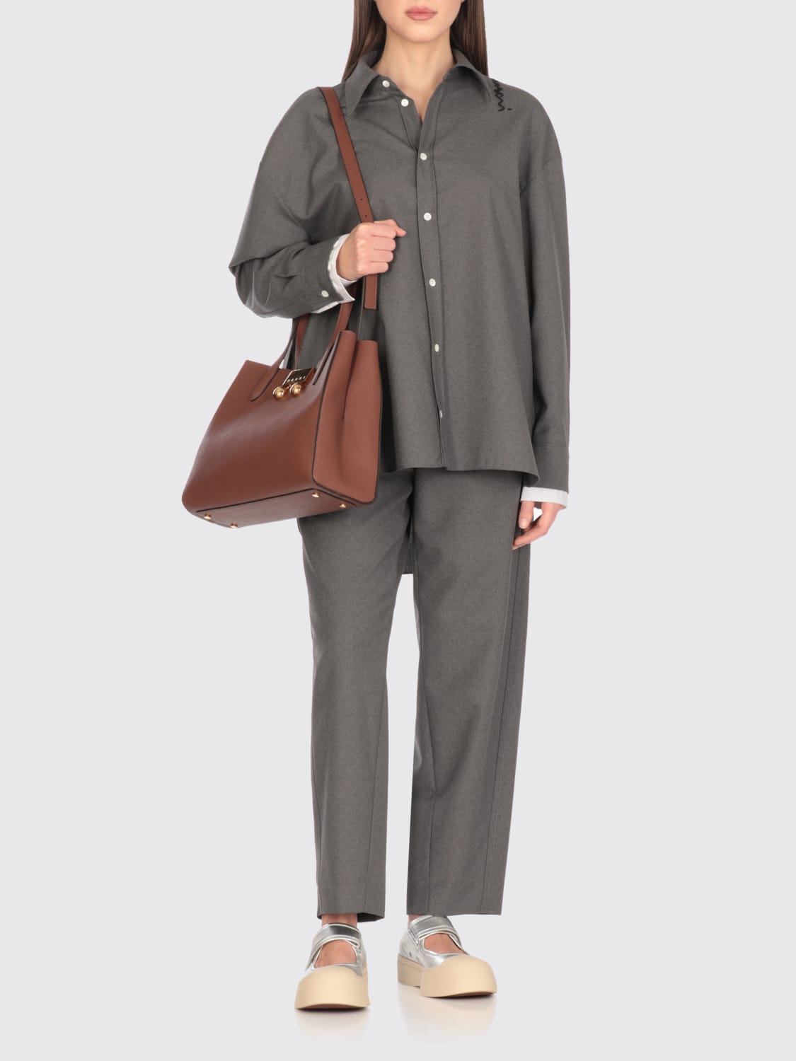 MARNI SHOULDER BAG: Shoulder bag woman Marni, Brown - Img 2