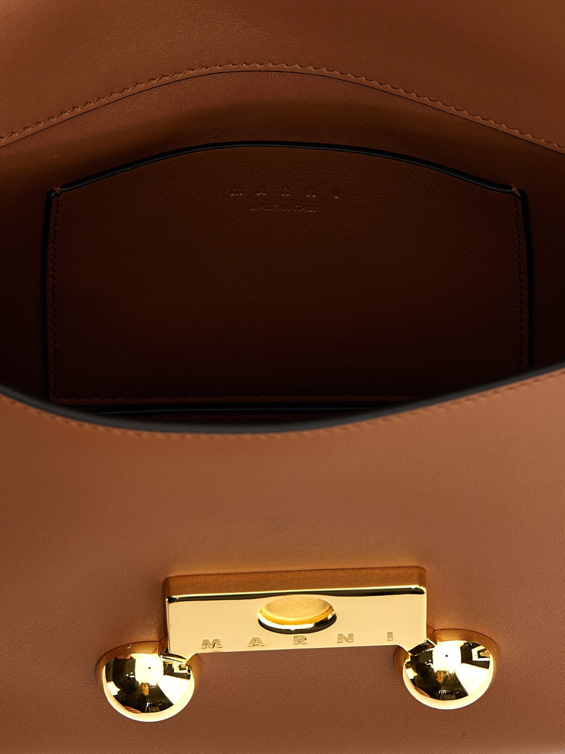 MARNI BORSA MINI: Borsa Trunkaroo Marni in pelle , Cammello - Img 4