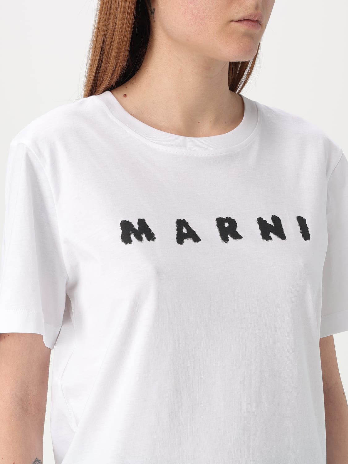Tシャツ・カットソー MARNI Women Tops THJE0293P8USCX42SLW01 White マルニ MARNI MARNI Tシャツ THJE0293P8 USCX42 半袖 （SLW01