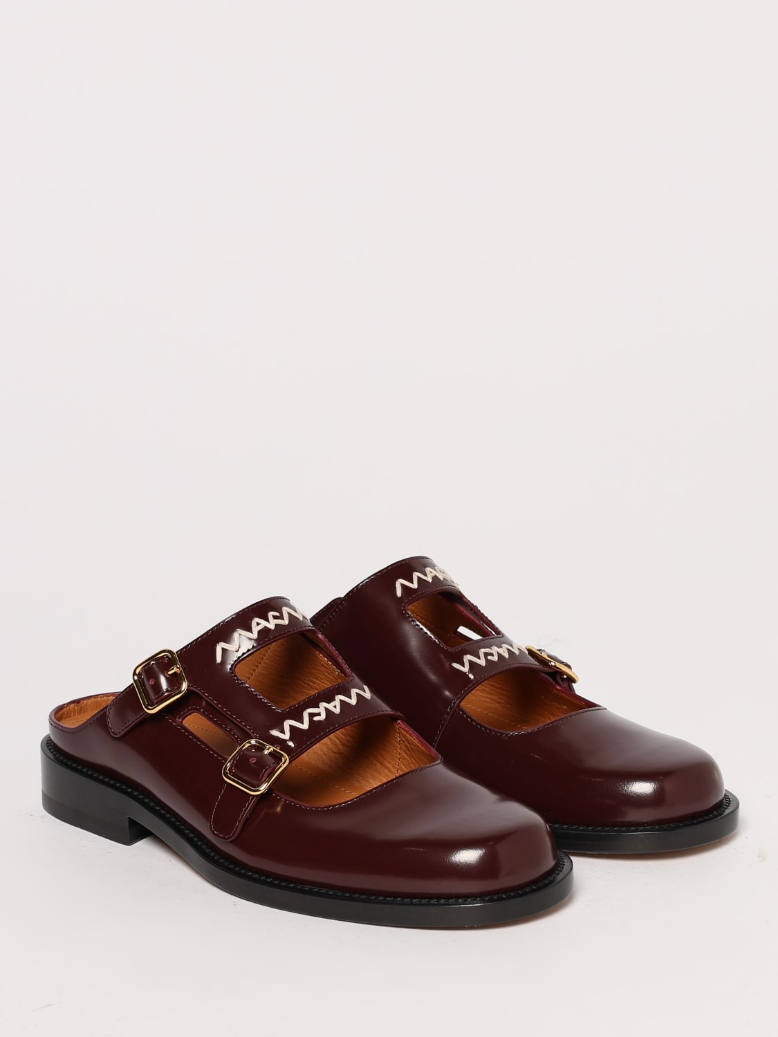 MARNI SHOES: Flat sandals woman Marni, Burgundy - Img 2