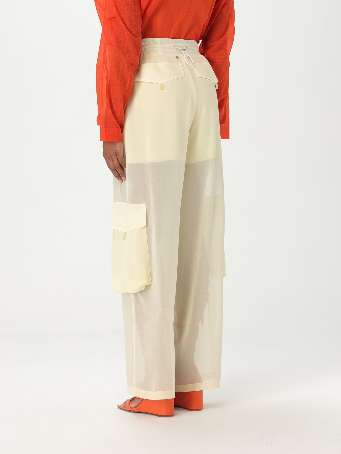 パンツ PINKO Woman Pants Grey 104008A15M I76 Pinko Wendy narrow-waisted wide leg stretch cotton trousers