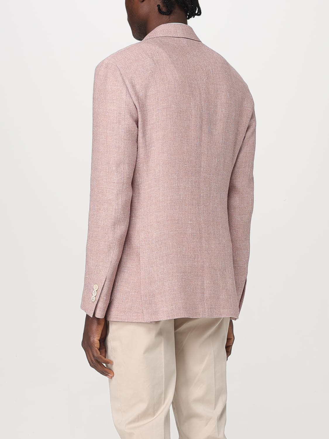 LARDINI JACKET: Lardini linen and wool blazer, Blush Pink - Img 2