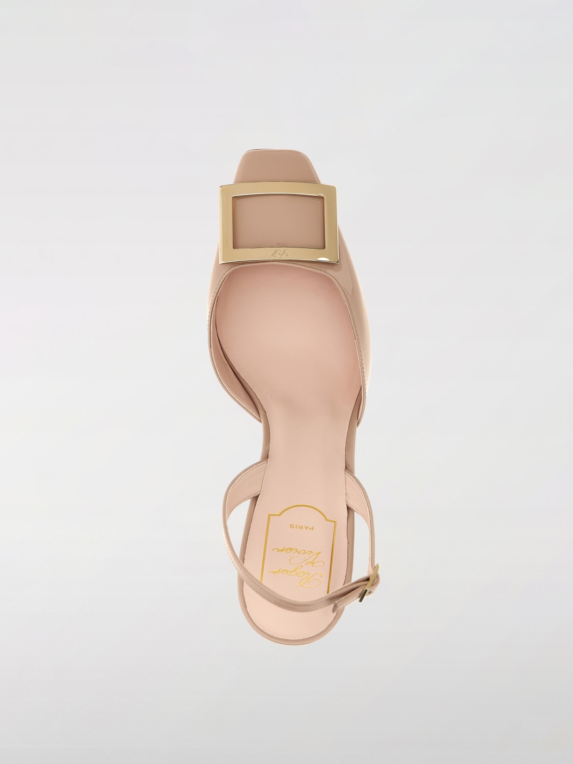 ROGER VIVIER DÉCOLLETÉ: Slingback Trompette Roger Vivier in vernice con fibbia decorativa , Beige - Img 4