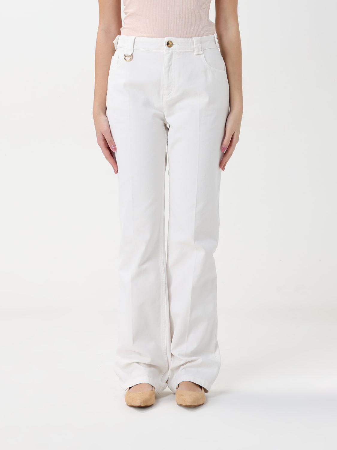 デニム・ジーパン Chloe SS25 Straight jeans (CH25SPA12365 107) CHLOÉ: Jeans woman - White | Chloé jeans CH25SPA12365 online