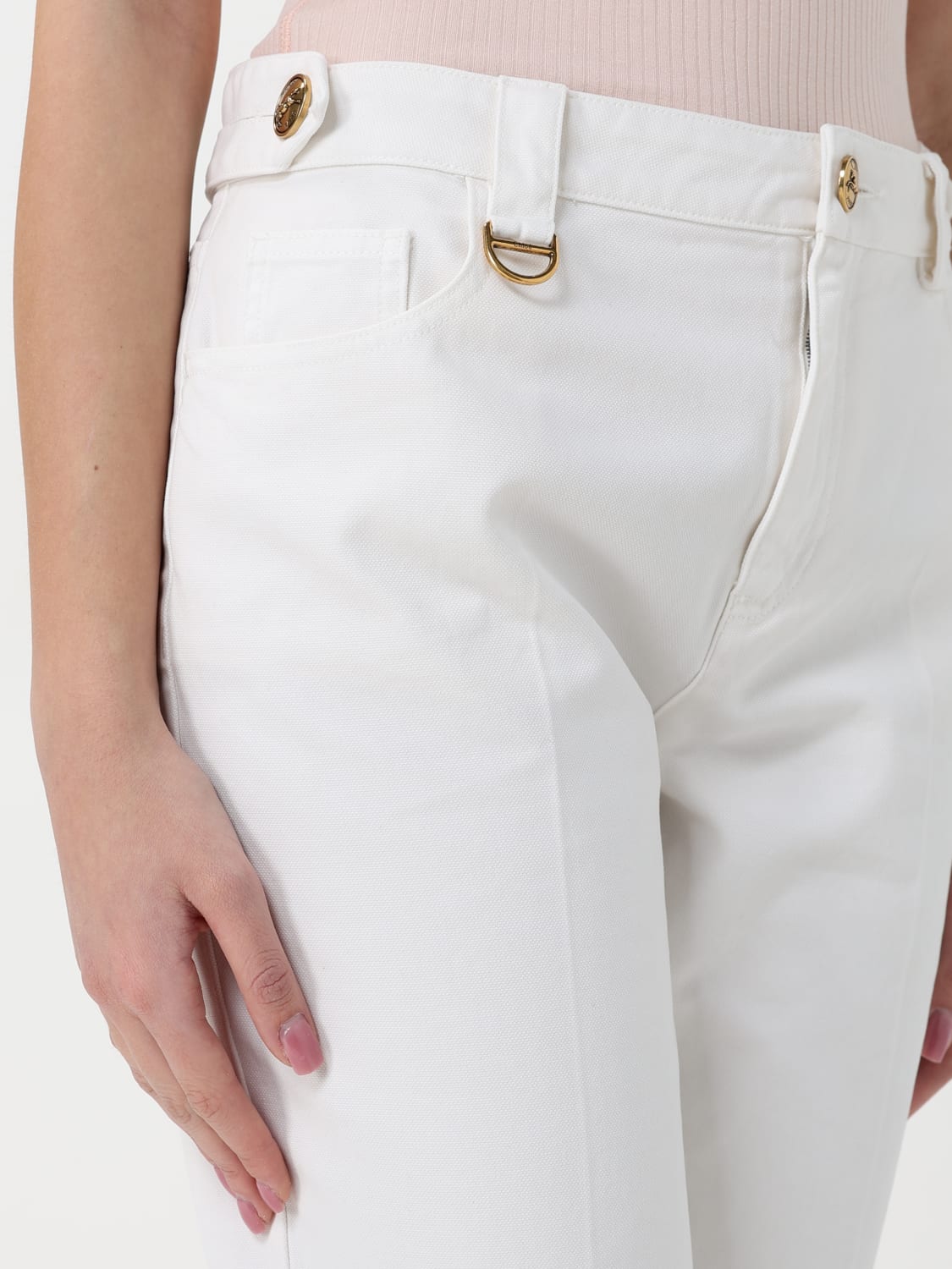 デニム・ジーパン Chloe SS25 Straight jeans (CH25SPA12365 107) CHLOÉ: Jeans woman - White | Chloé jeans CH25SPA12365 online