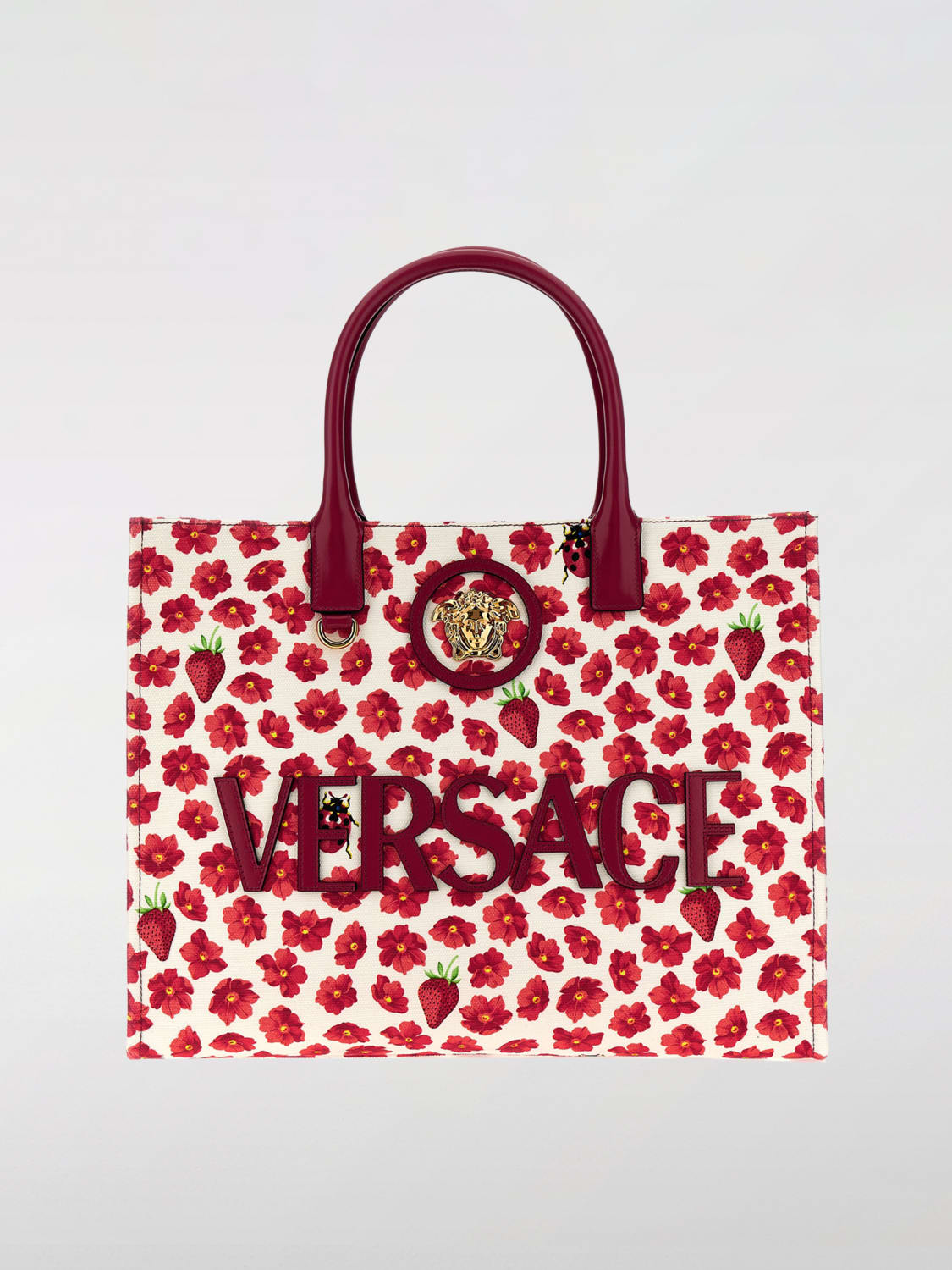 トートバッグ VERSACE Woman Tote bags Multicolor 10047411A13568 5W73V Versace Women's Multi-Color Leather Tote Shoulder Bag