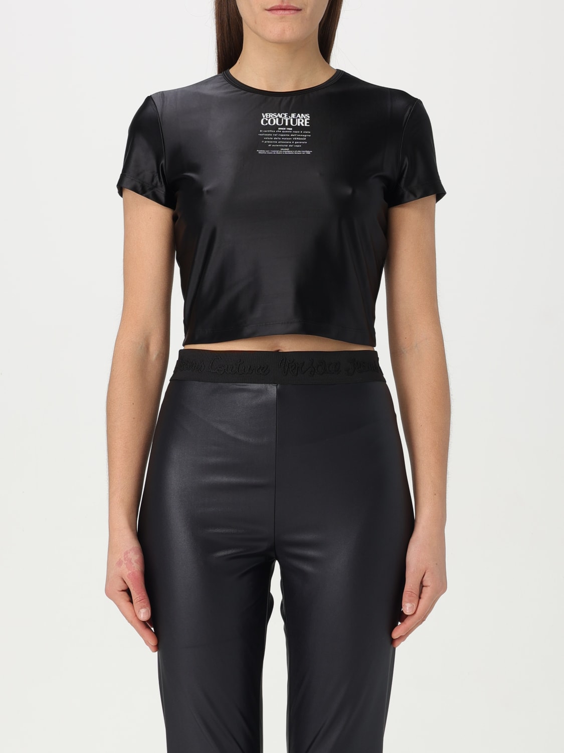 Tシャツ・カットソー VERSACE JEANS COUTURE Woman T-Shirt Black 77HAHC02CJ01C 899 VERSACE JEANS COUTURE: T-shirt woman - Black | Versace Jeans