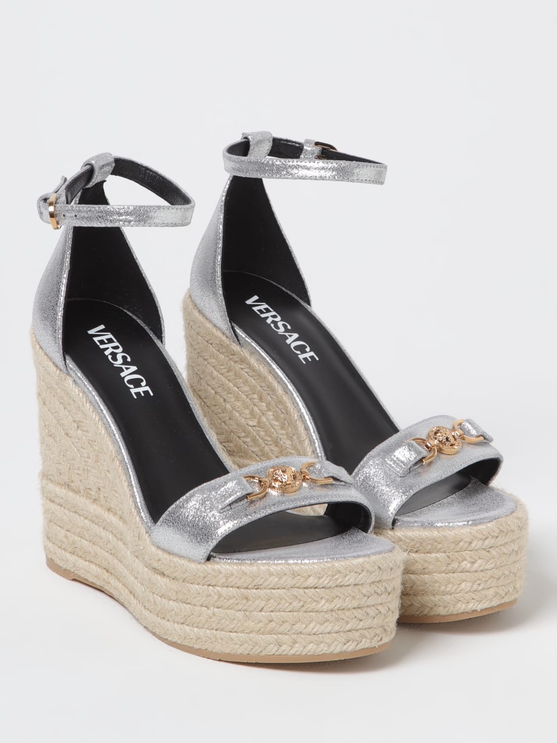 シューズ・サンダルその他 VERSACE Woman Heeled sandals Silver 10141001A13309 1E01V VERSACE: Shoes woman - Silver | Versace heeled sandals