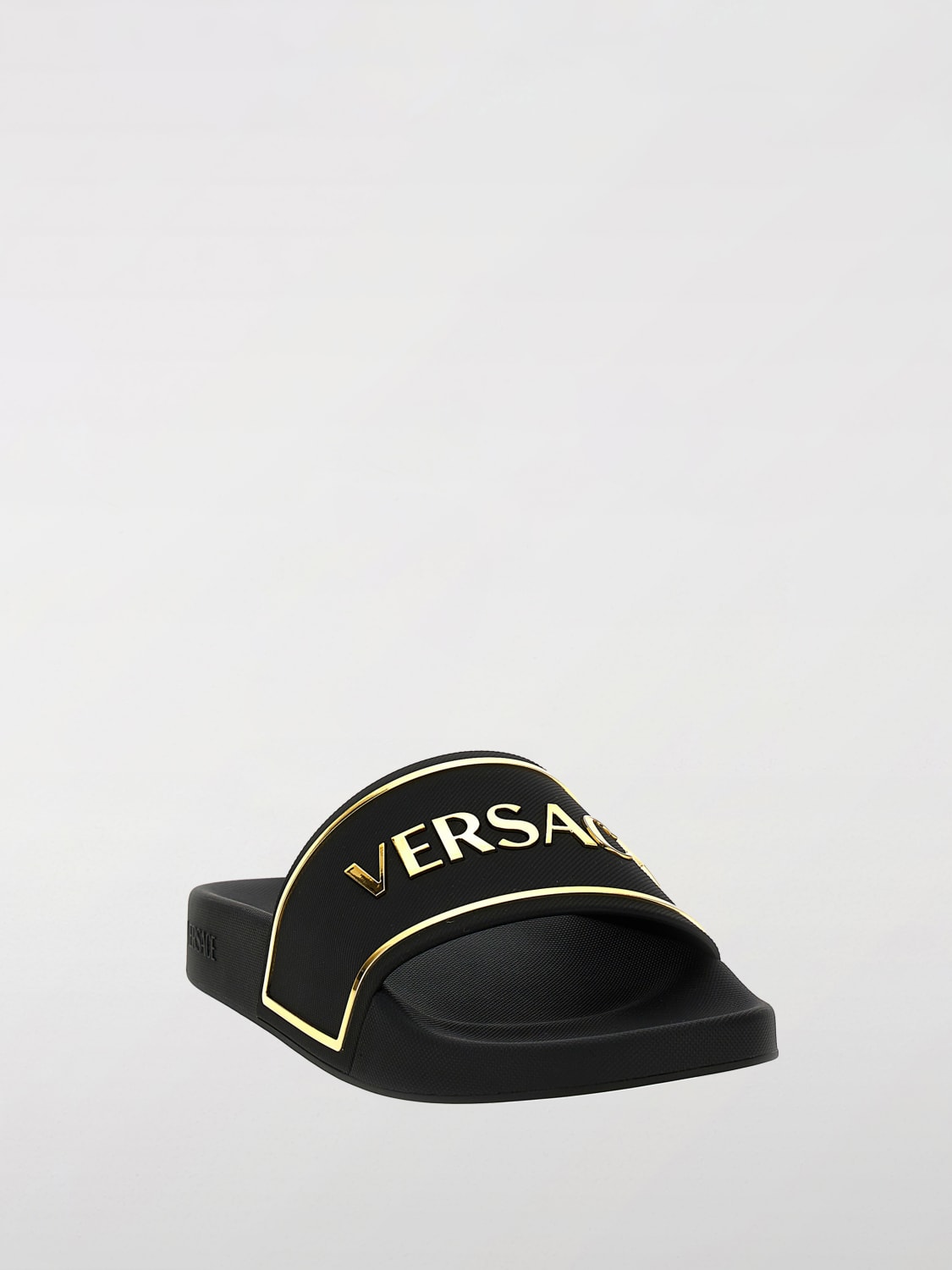 サンダル VERSACE Men Sandals Black 10161881A14635 2B130 Logo Sandals Black | VERSACE US