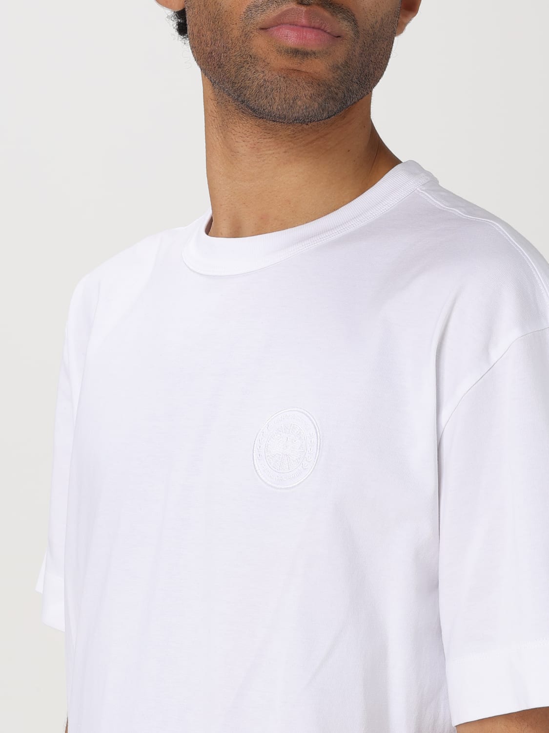 CANADA GOOSE T-SHIRT: T-shirt basic in cotone Canada Goose, Bianco - Img 3