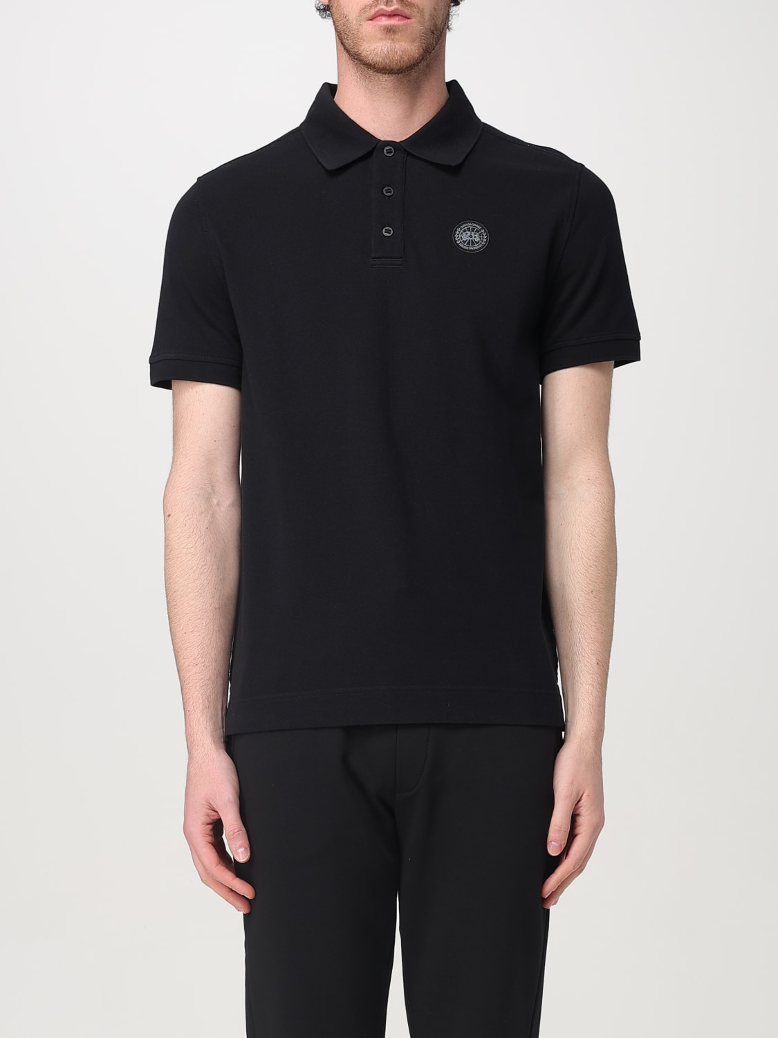 CANADA GOOSE T-SHIRT: Polo basic in cotone Canada Goose, Nero - Img 1