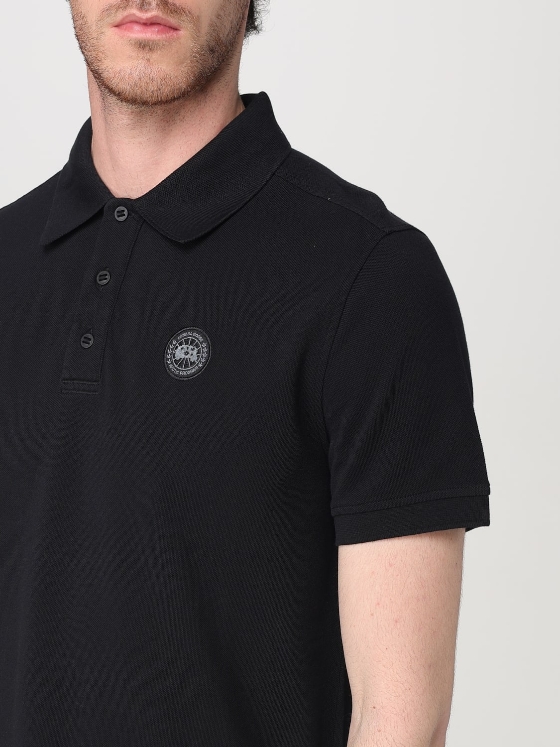 CANADA GOOSE T-SHIRT: Polo basic in cotone Canada Goose, Nero - Img 3