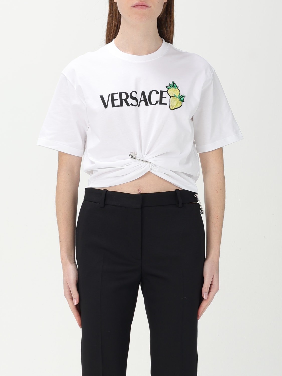 Tシャツ・カットソー VERSACE Woman T-Shirt White 10188981A13614 1W000 VERSACE: T-shirt woman - White | Versace t-shirt