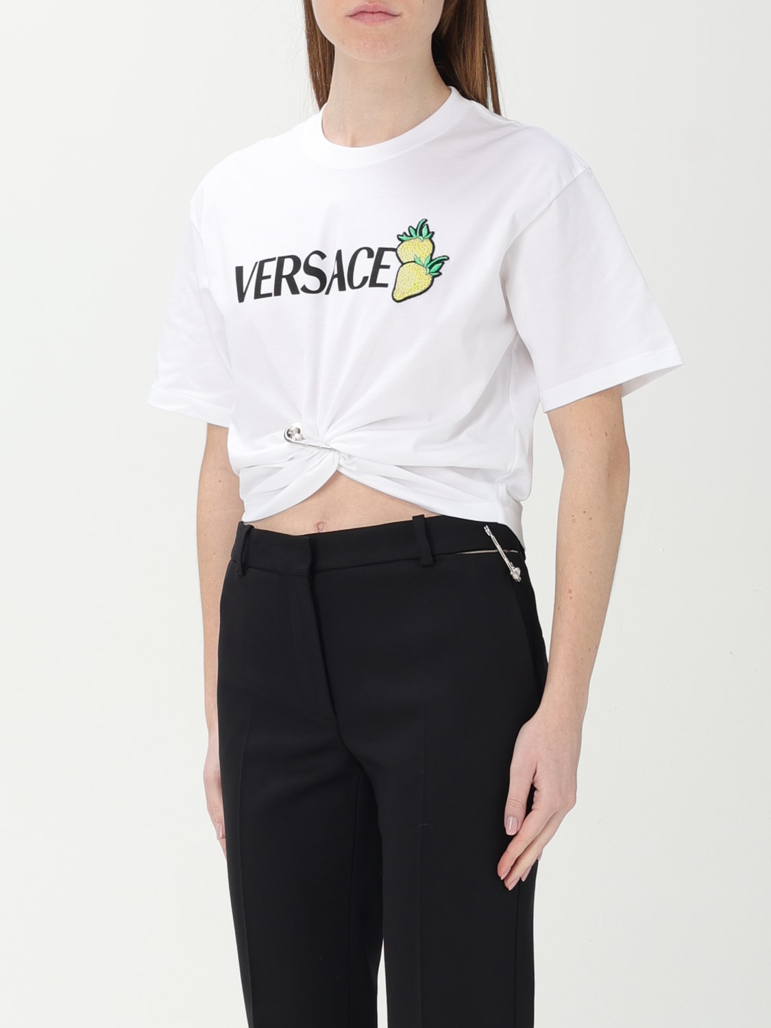 Tシャツ・カットソー VERSACE Woman T-Shirt White 10188981A13614 1W000 VERSACE: T-shirt woman - White | Versace t-shirt