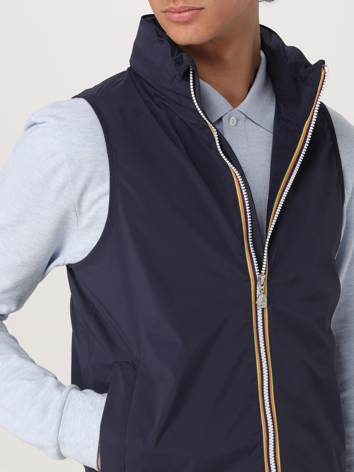 K-WAY SUIT VEST: Coat men K-way, Blue - Img 4