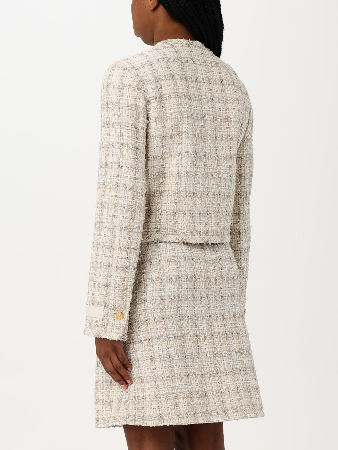 VERSACE GIACCA: Giacca a girocollo bouclé Versace, Fantasia - Img 3