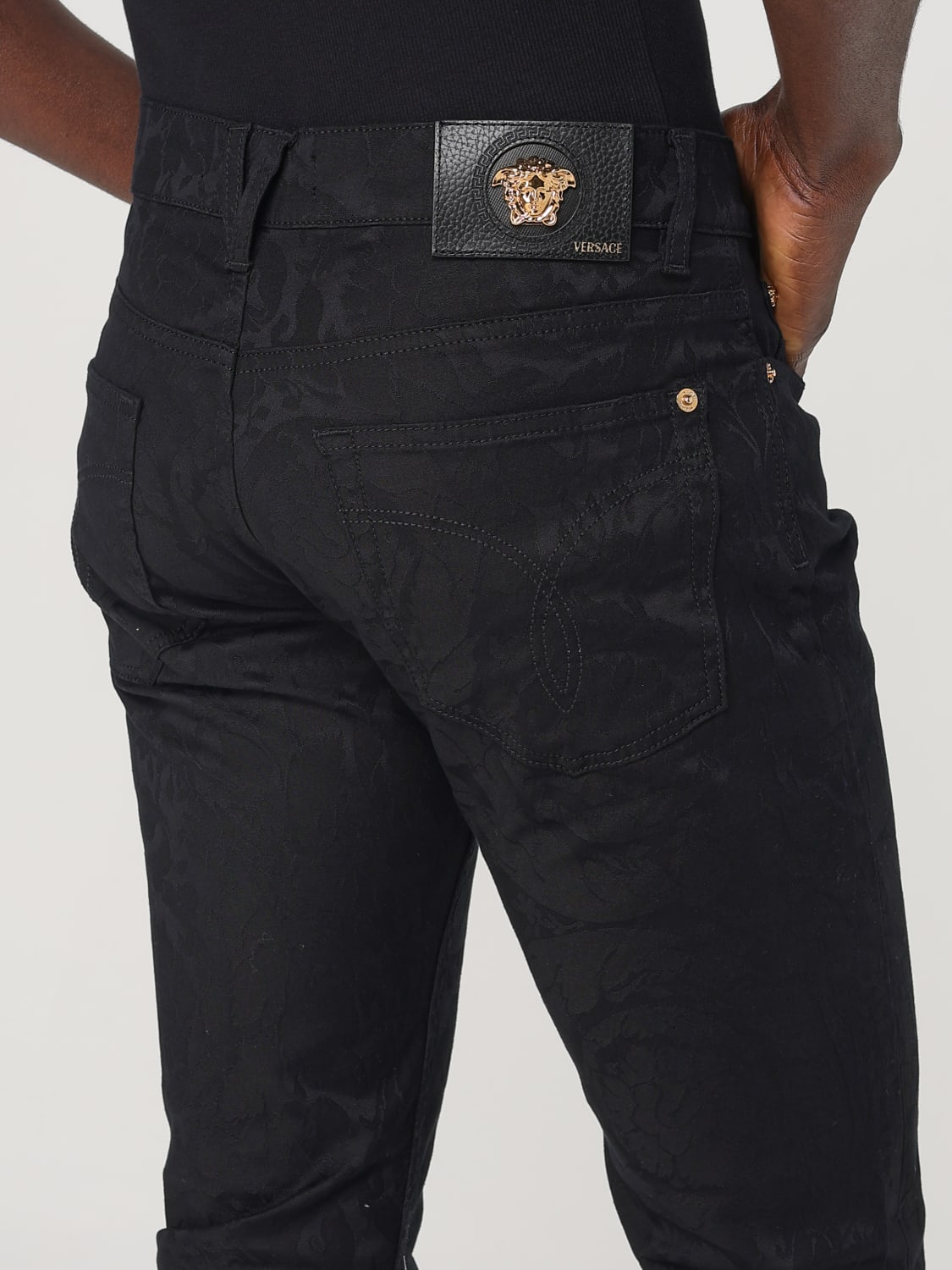 VERSACE JEANS: Pants men Versace, Black - Img 5