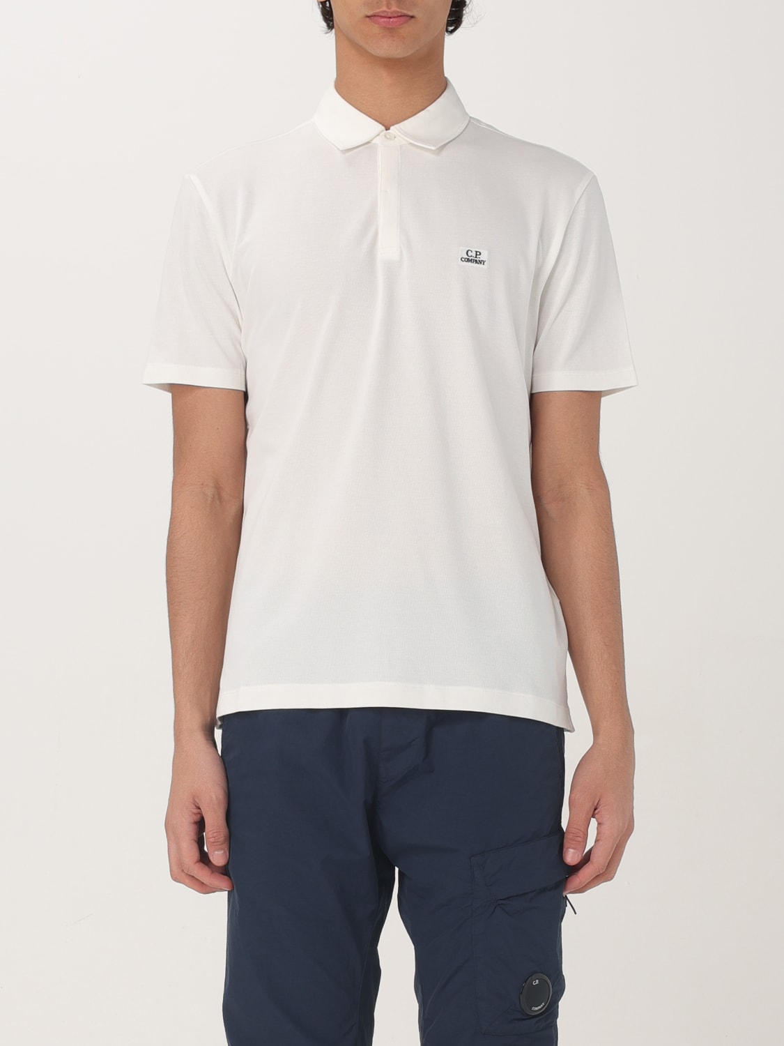 C.P. COMPANY POLO SHIRT: C.P. Company basic polo shirt with mini logo, White - Img 1