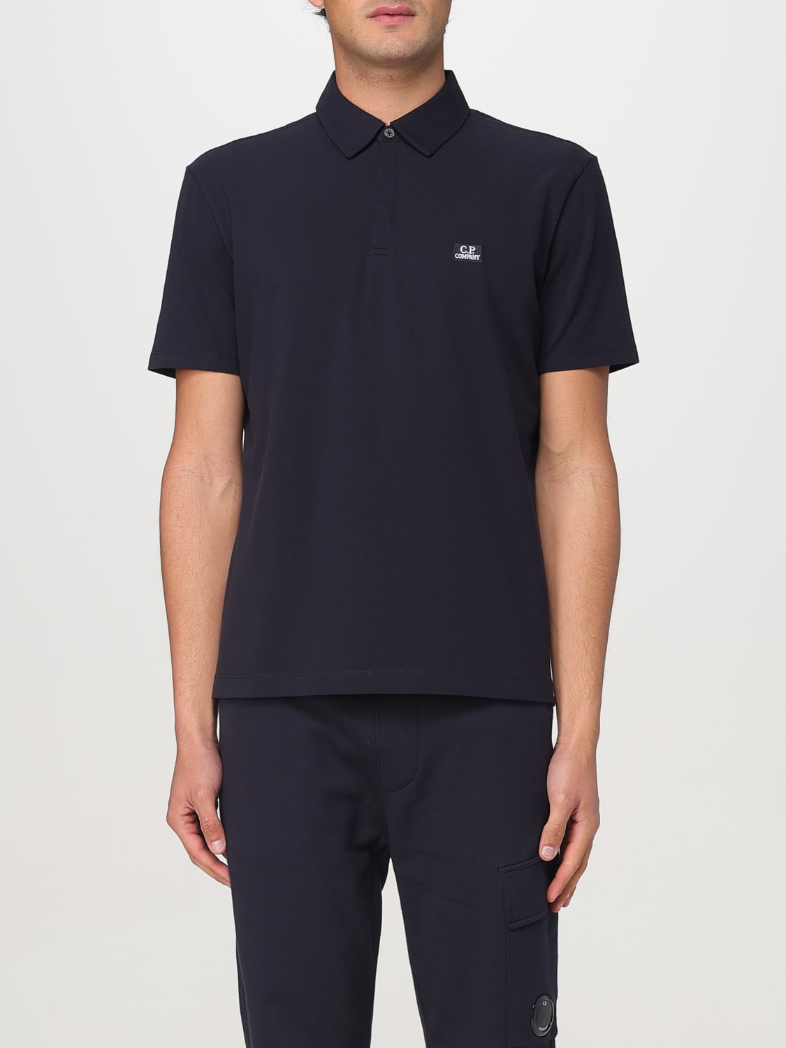 C.P. COMPANY POLO SHIRT: C.P. Company basic polo shirt with mini logo, Black - Img 1