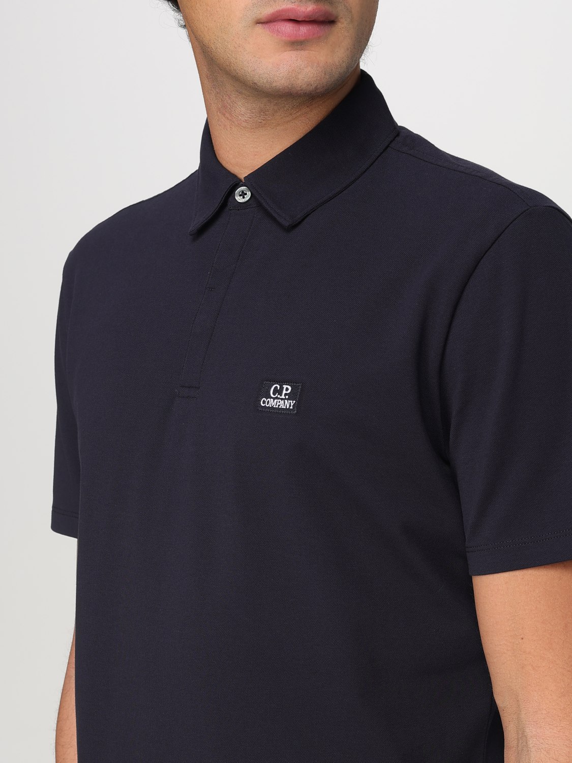 C.P. COMPANY POLO SHIRT: C.P. Company basic polo shirt with mini logo, Black - Img 3