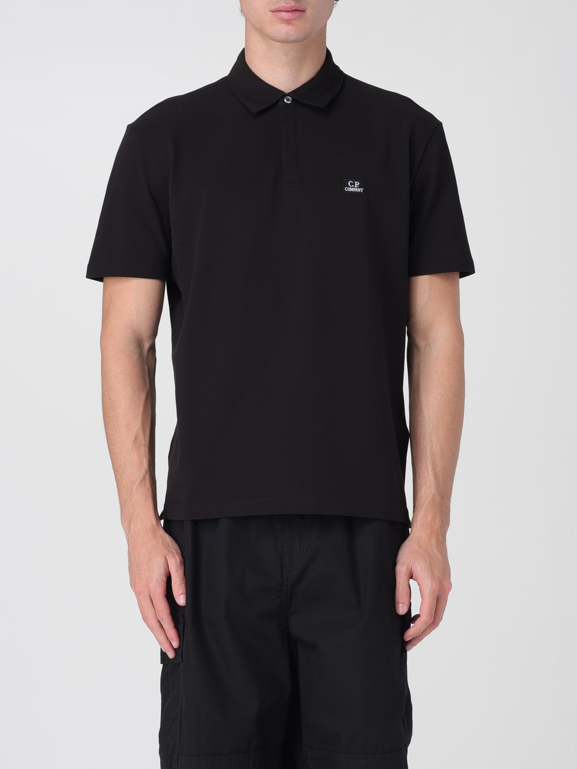C.P. COMPANY POLO SHIRT: C.P. Company basic polo shirt with mini logo, Black 1 - Img 1