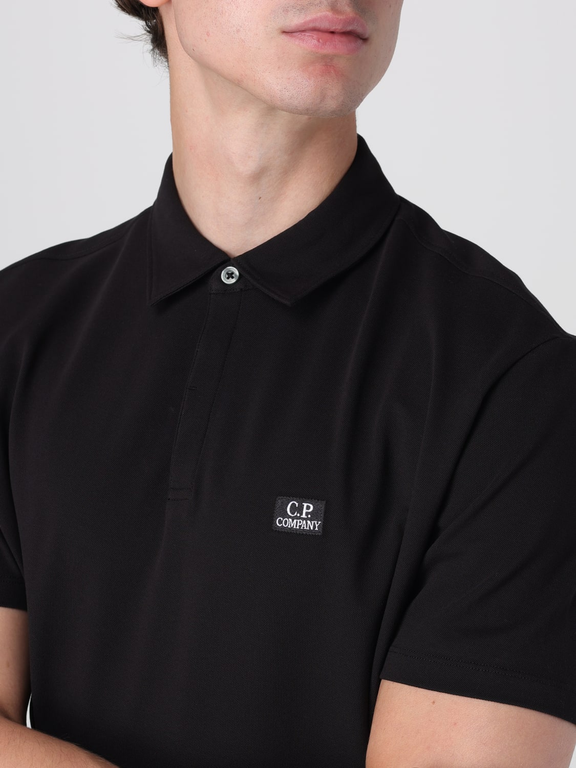C.P. COMPANY POLO SHIRT: C.P. Company basic polo shirt with mini logo, Black 1 - Img 3