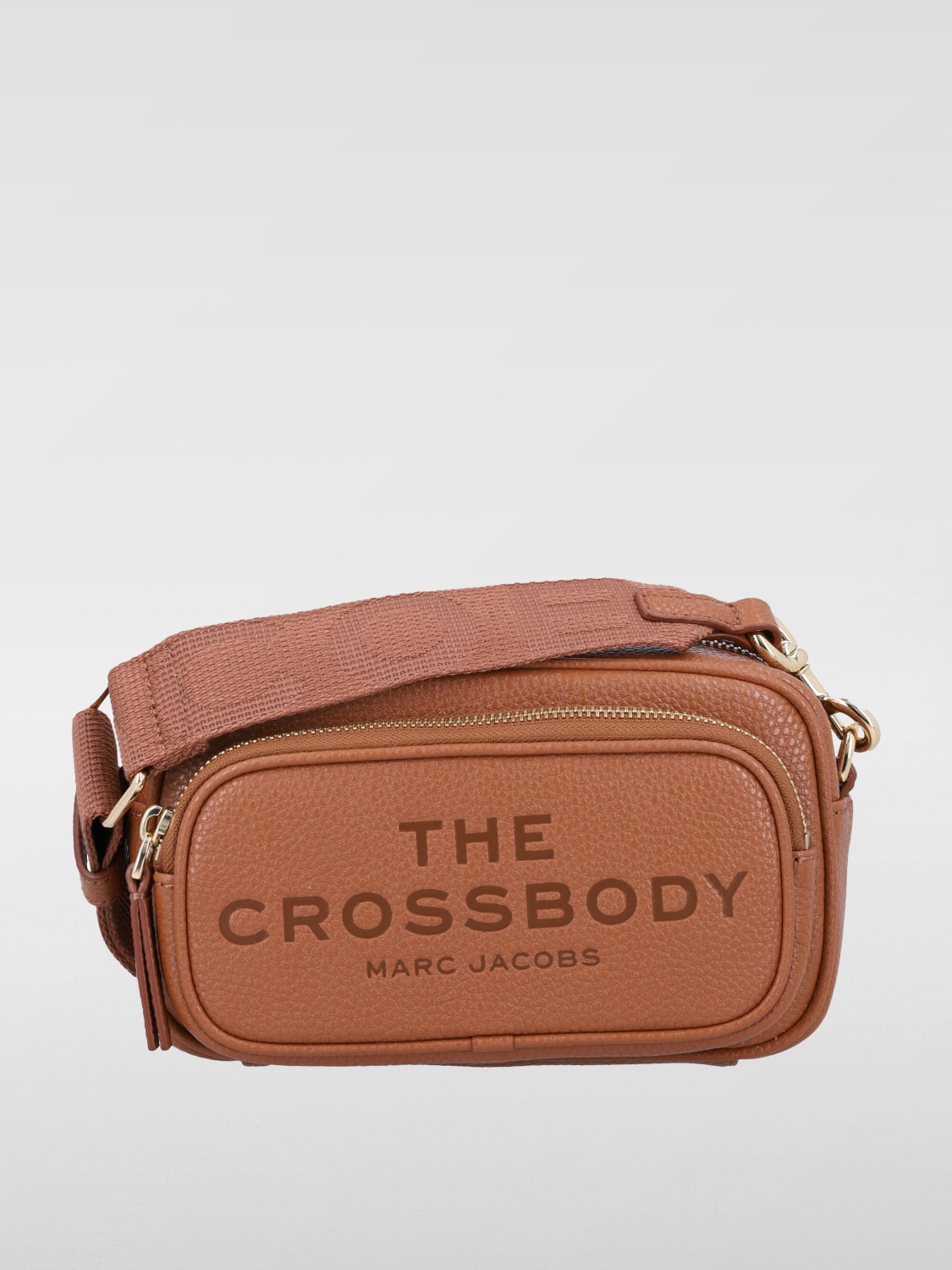 MARC JACOBS BORSA MINI: Borsa The Crossbody Marc Jacobs in pelle a grana , Marrone - Img 1