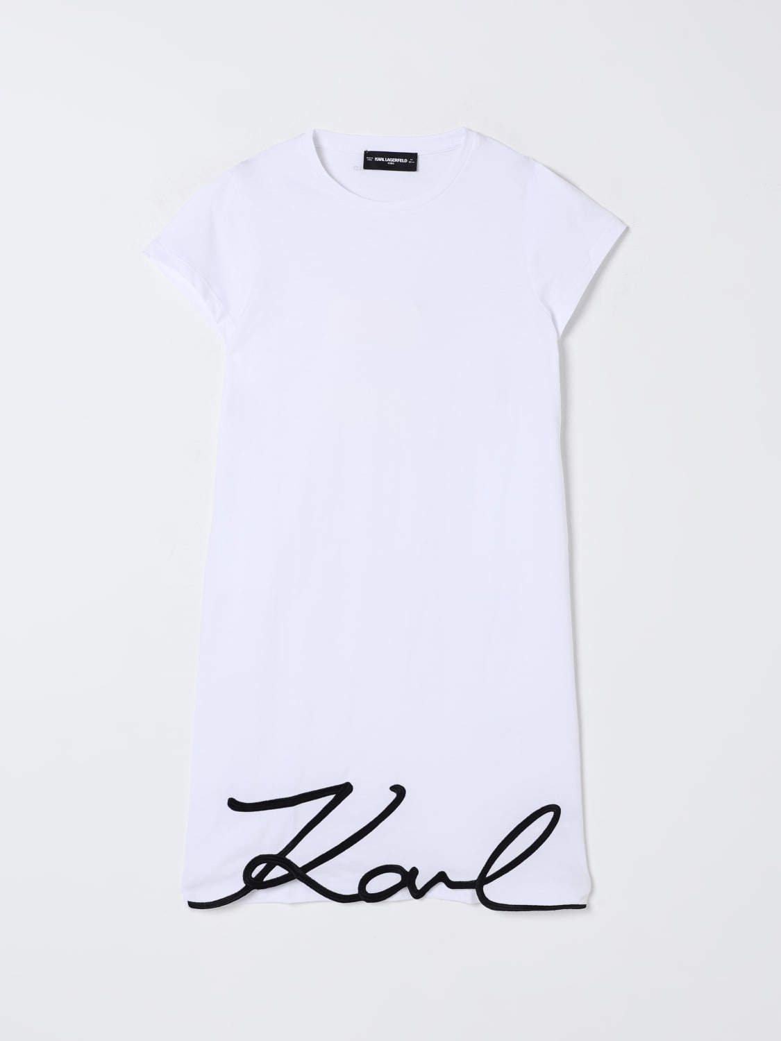 KARL LAGERFELD KIDS ABITO: Abito con maxi logo Karl Lagerfeld Kids, Bianco - Img 1