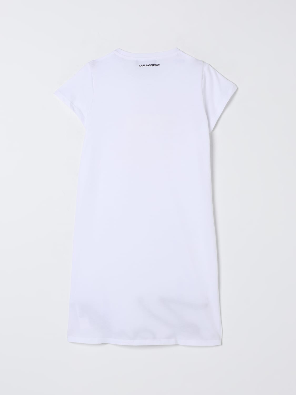 KARL LAGERFELD KIDS ABITO: Abito con maxi logo Karl Lagerfeld Kids, Bianco - Img 2
