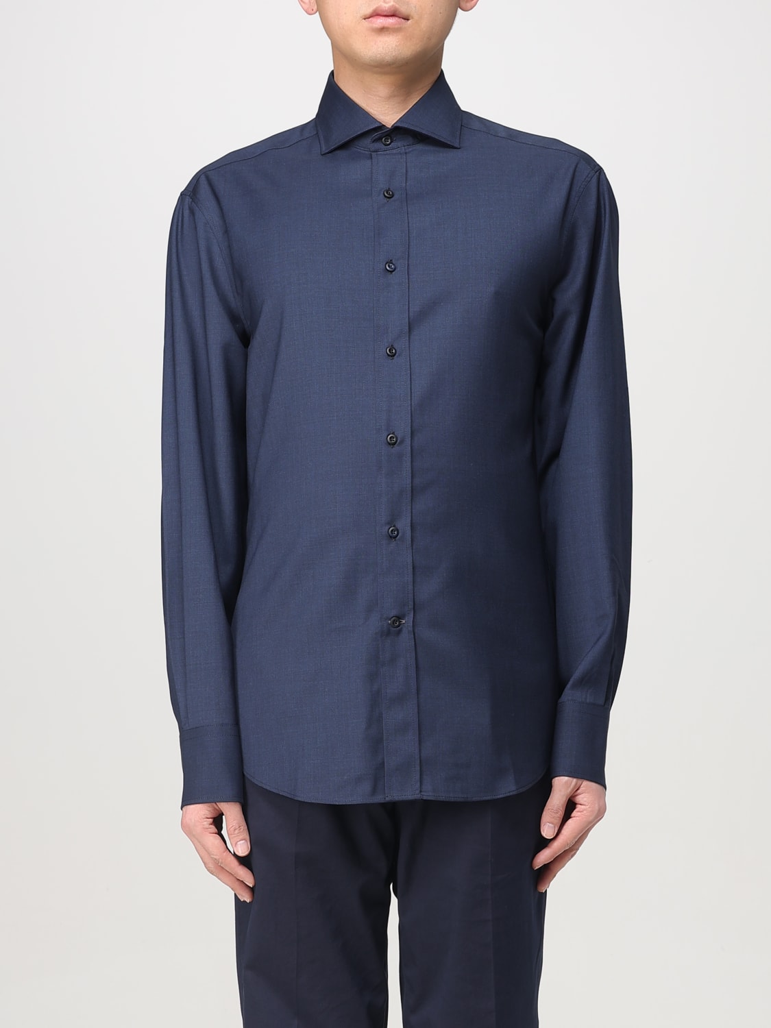Tシャツ・カットソー BRUNELLO CUCINELLI SS25 CAMICIA (MM6701718 C045) BRUNELLO CUCINELLI: Shirt men - Blue | Brunello Cucinelli