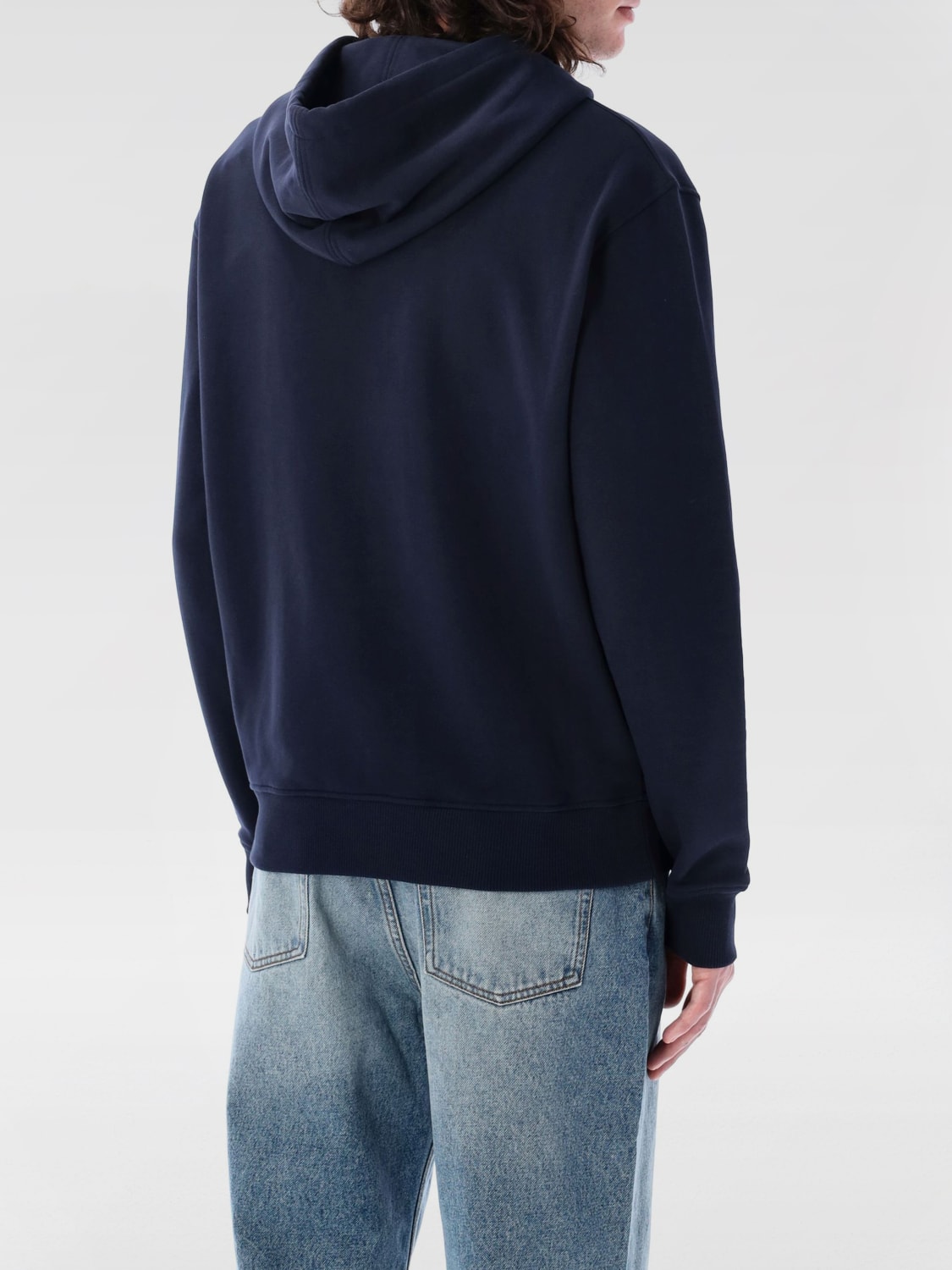 AMI PARIS FELPA: Felpa con cappuccio con mini logo Ami Paris, Blue - Img 2