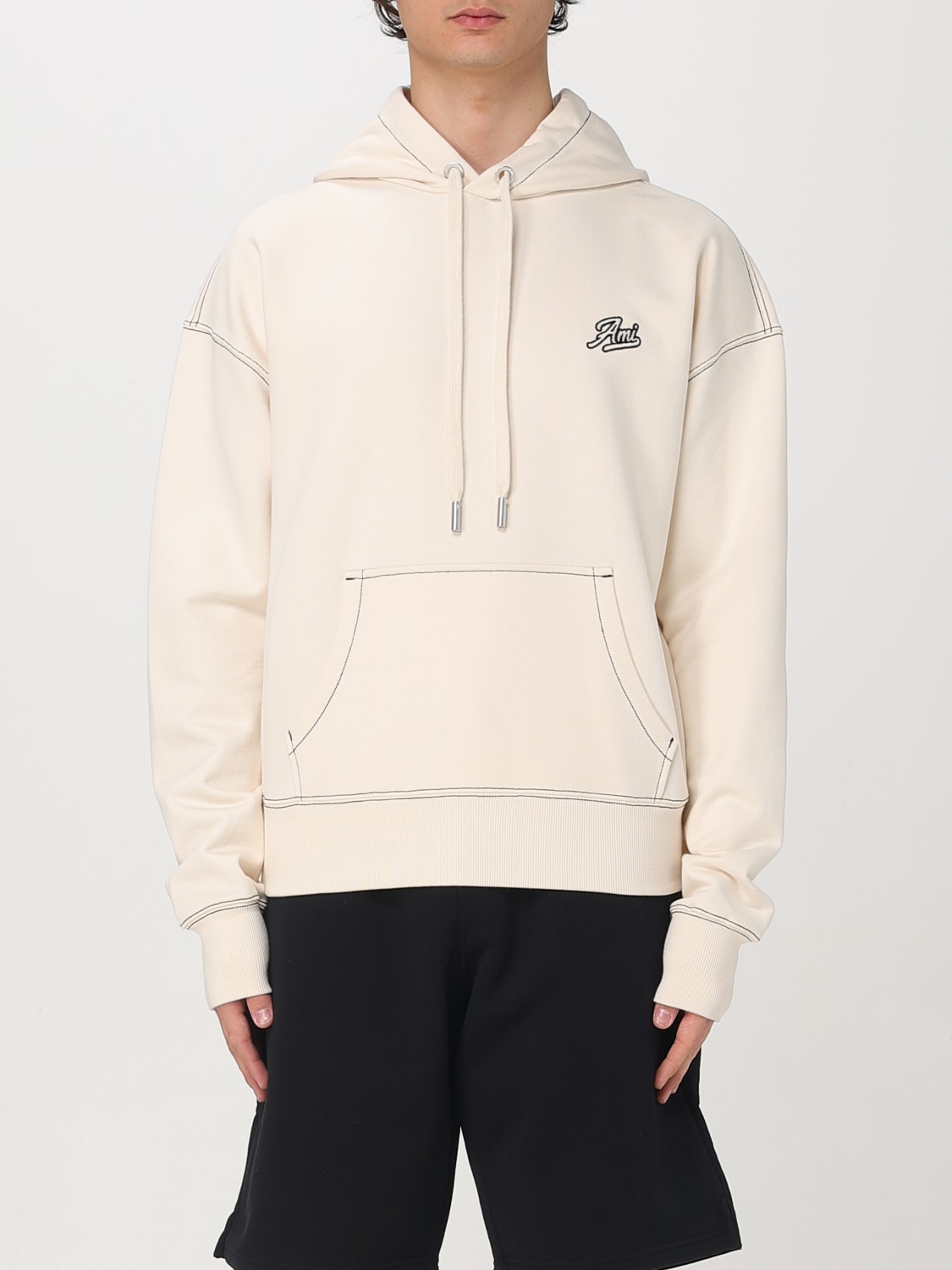 【AMI PARIS】HOODIE AMI◆HSW229JE0098 WHITE CREAM Hoodie Ami Signature | AMI PARIS